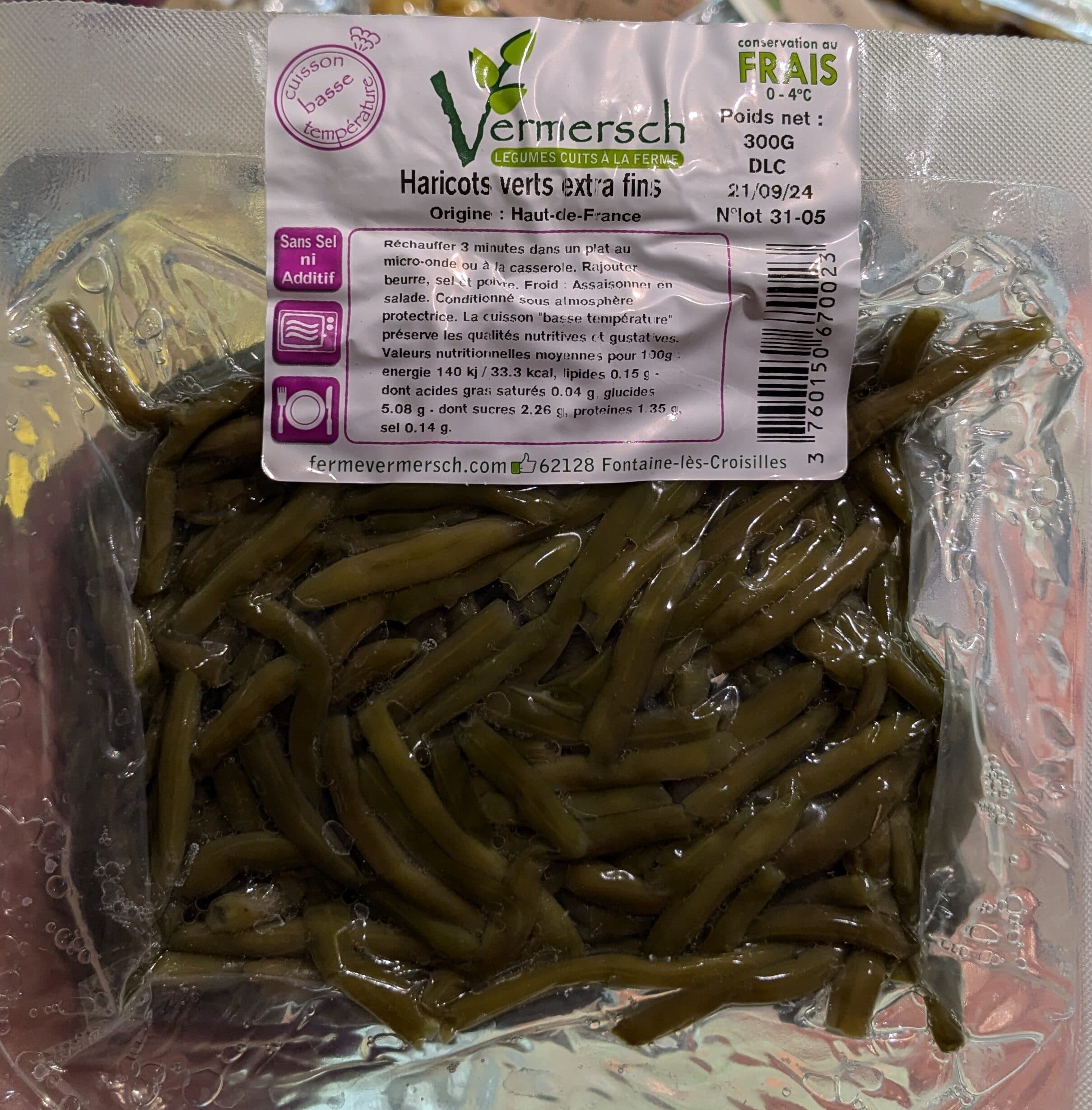 Vermersch Haricots verts extra fins packshot