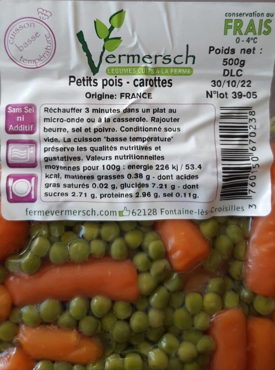 Open Food Facts Petite pois carottes packshot