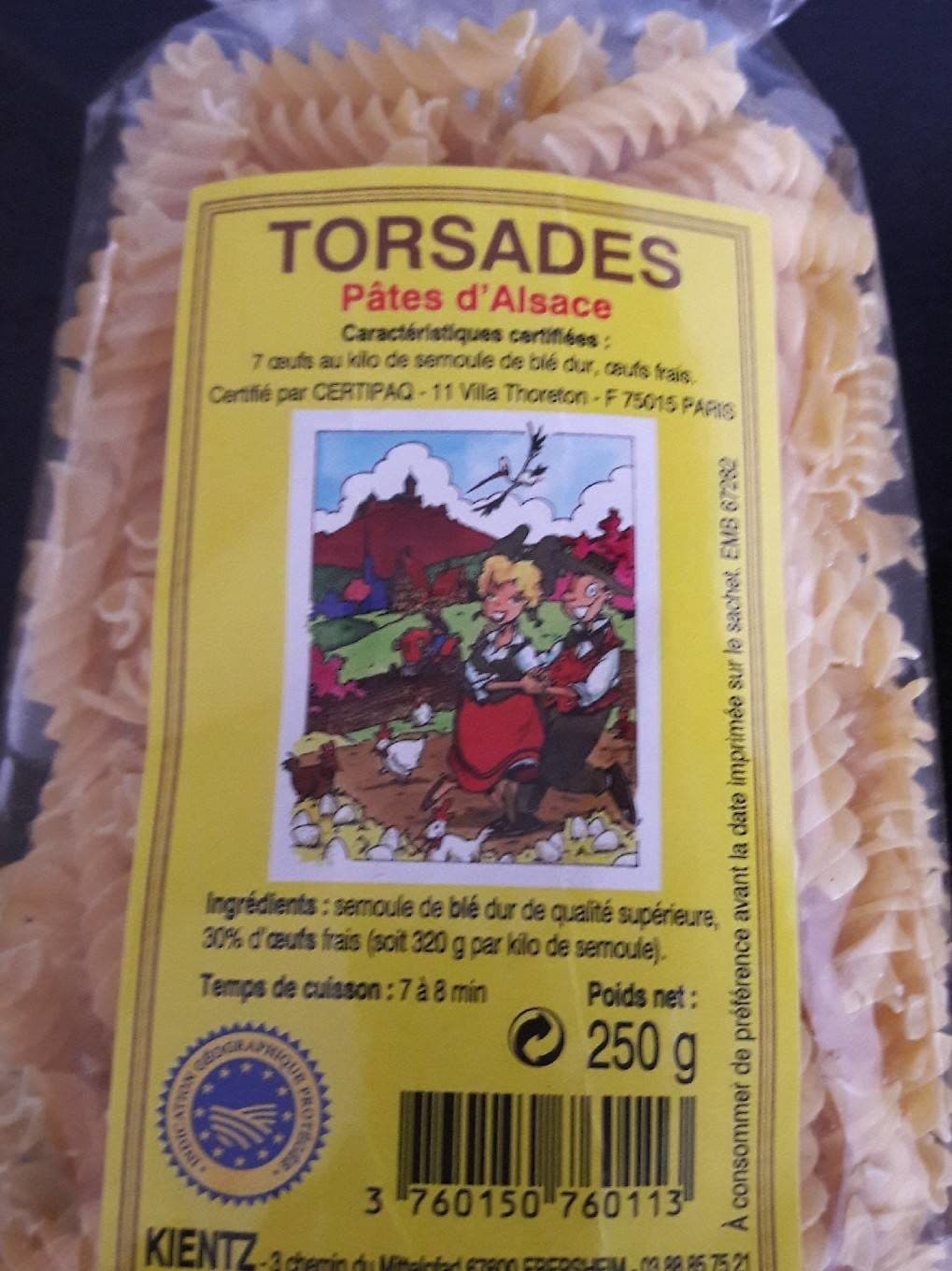 Kientz Torsades pates d'Alsace packshot