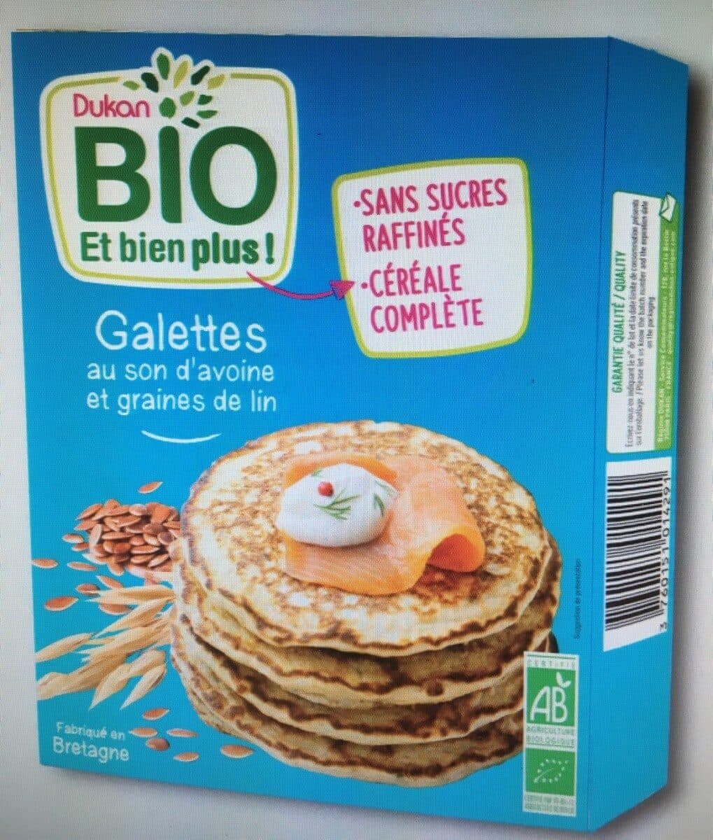 Dukan Galettes au son d'avoine et graines de lin DUKAN Bio packshot