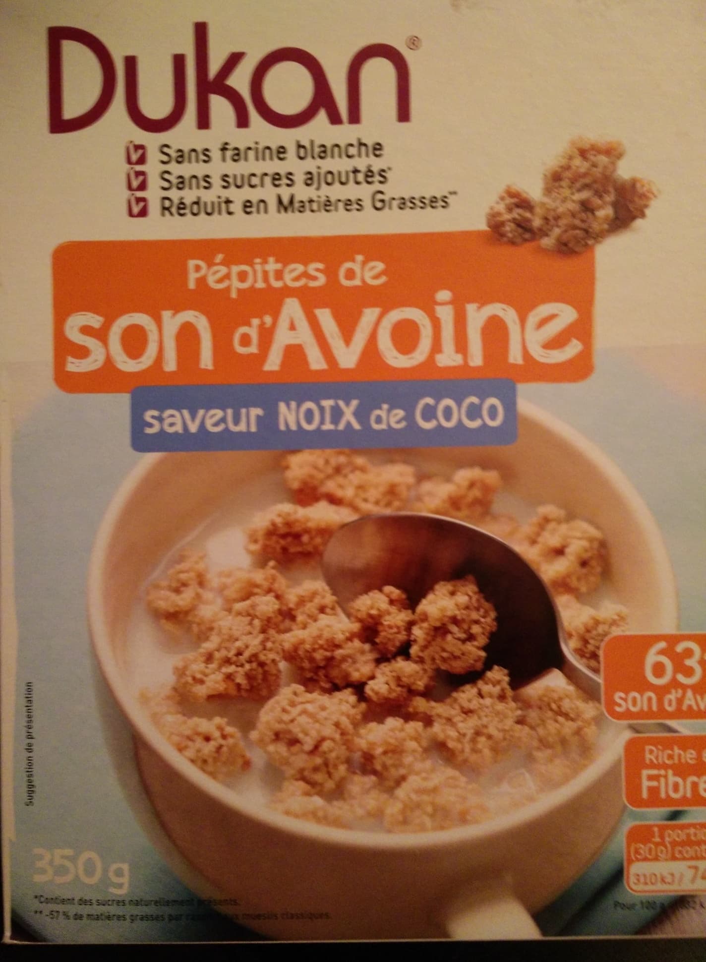 Dukan Pépites de son d'avoine saveur Noix de Coco Dukan packshot