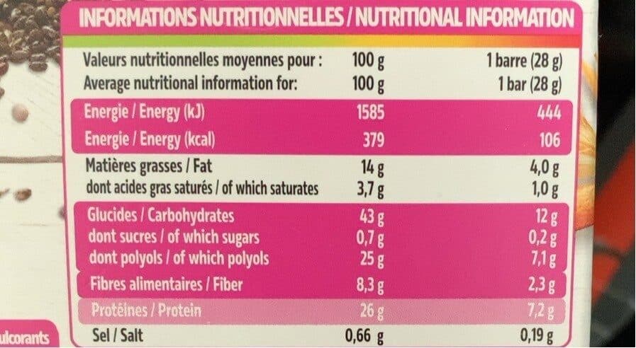 Dukan Barres au chocolat et graines de chia packshot