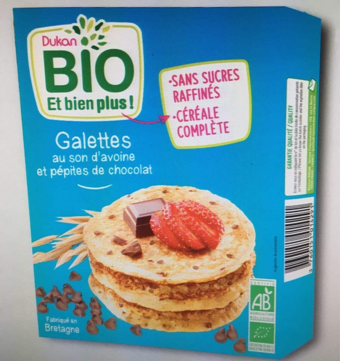 Dukan Galettes au son d'avoine et pépites de chocolat packshot