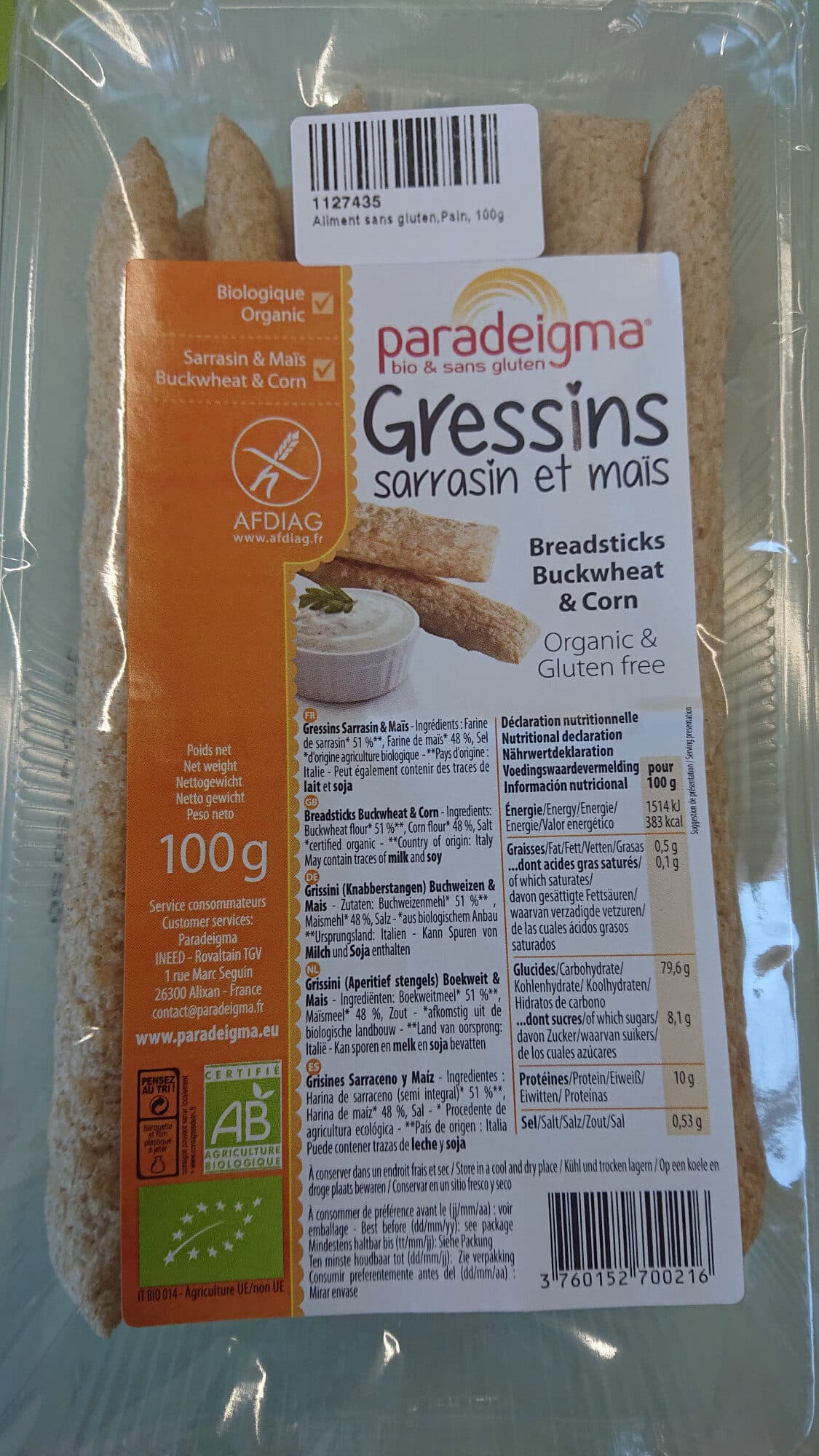 Paradeigma GRESSINS SARRASIN ET MAIS packshot