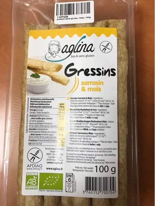 AGLINA Gressins sarrasin & maïs bio packshot