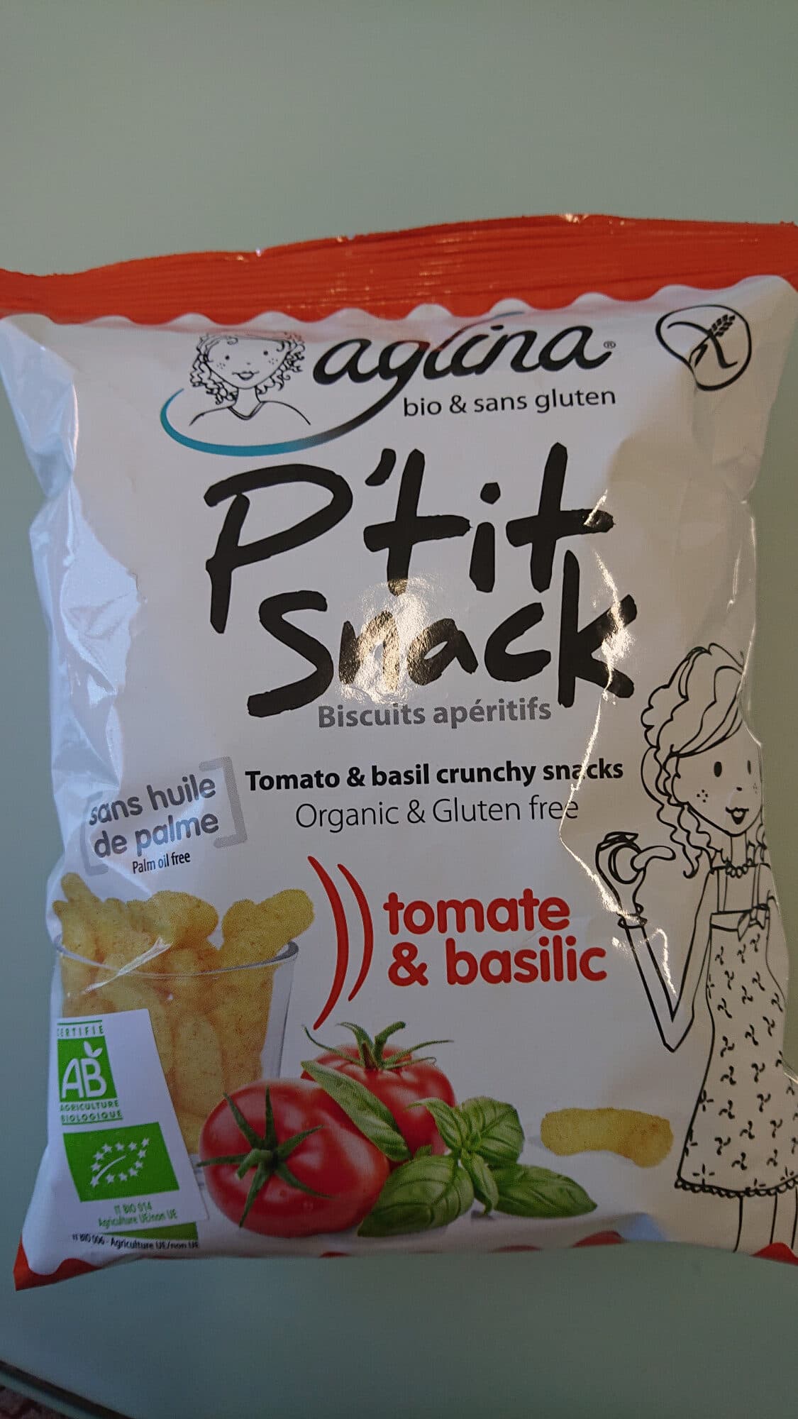 Aglina P'tit Snack tomate et basilic packshot
