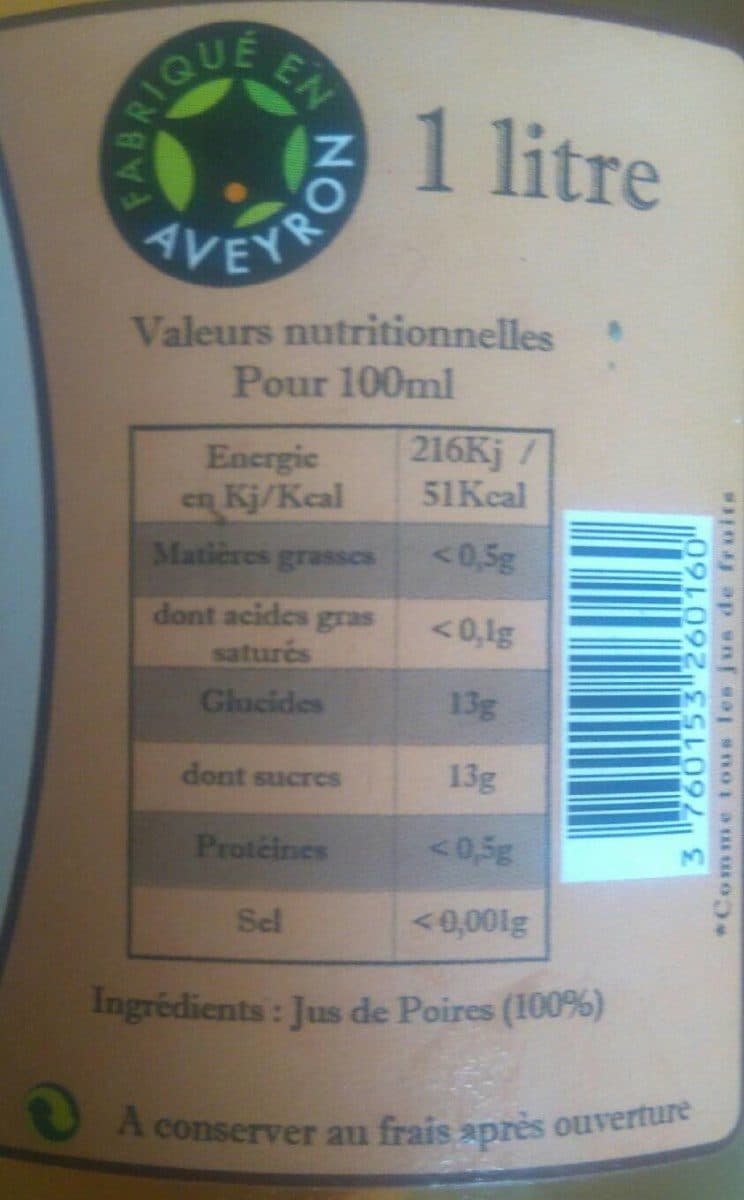 Maison Pouget Pur Jus de Poires packshot
