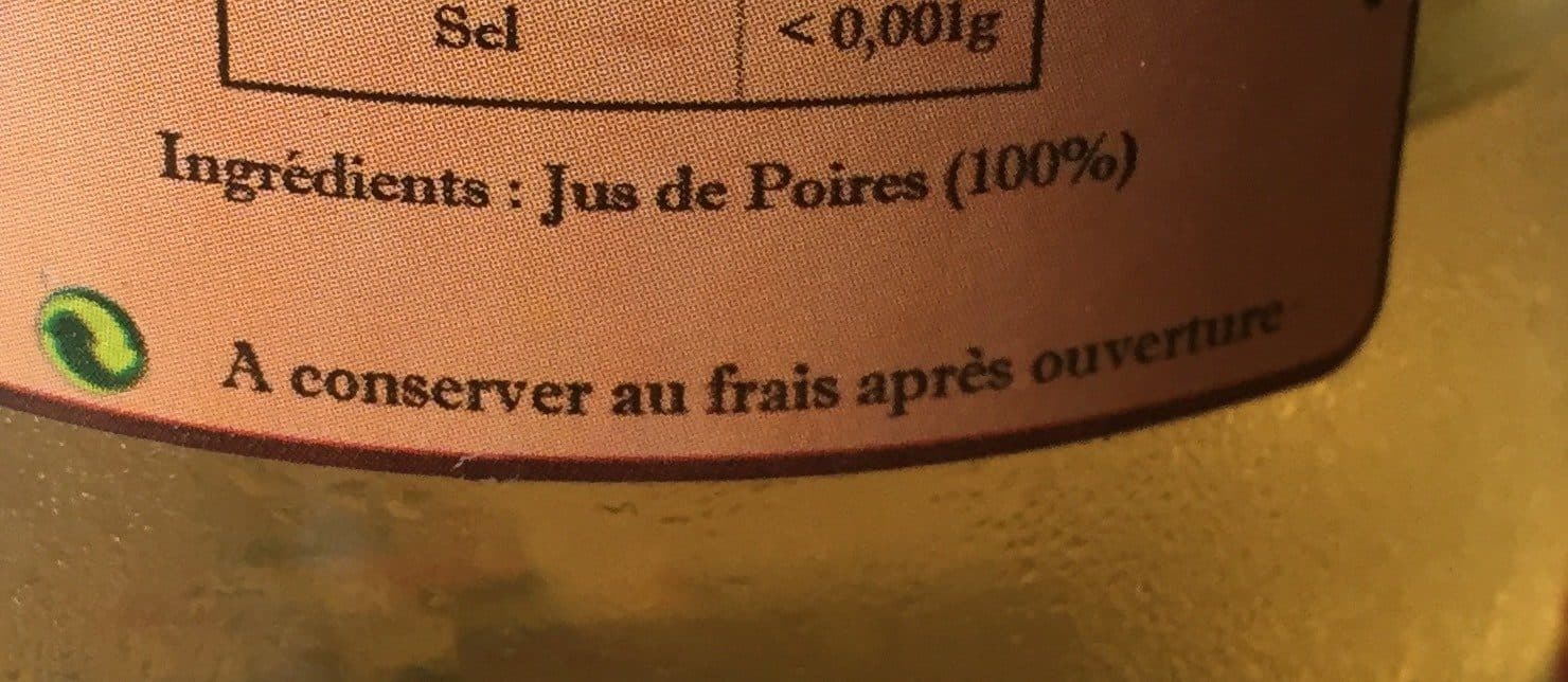 Maison Pouget Pur jus de poire packshot