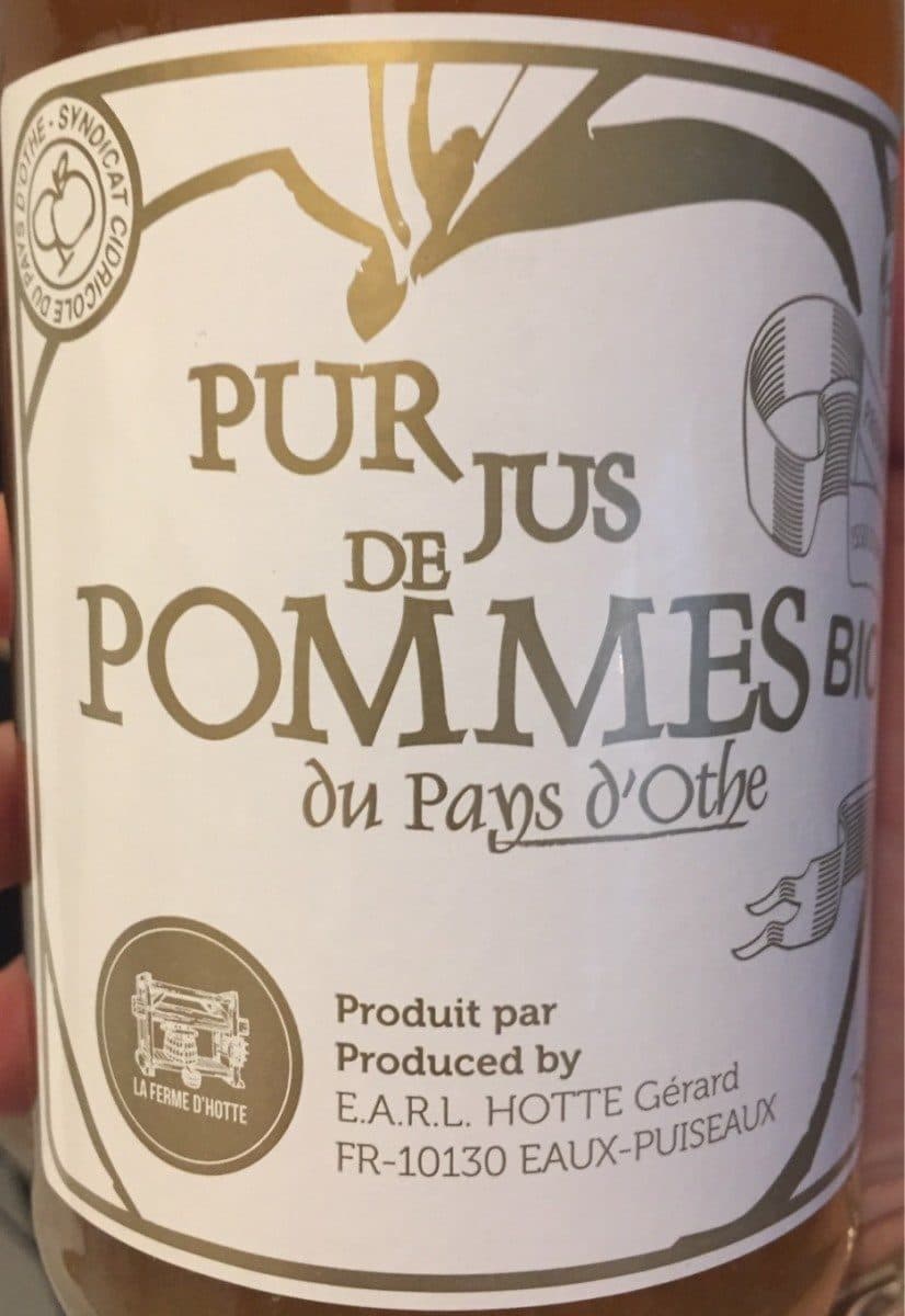 La Ferme d'Hotte Pur jus de pommes du pays d'Othe packshot