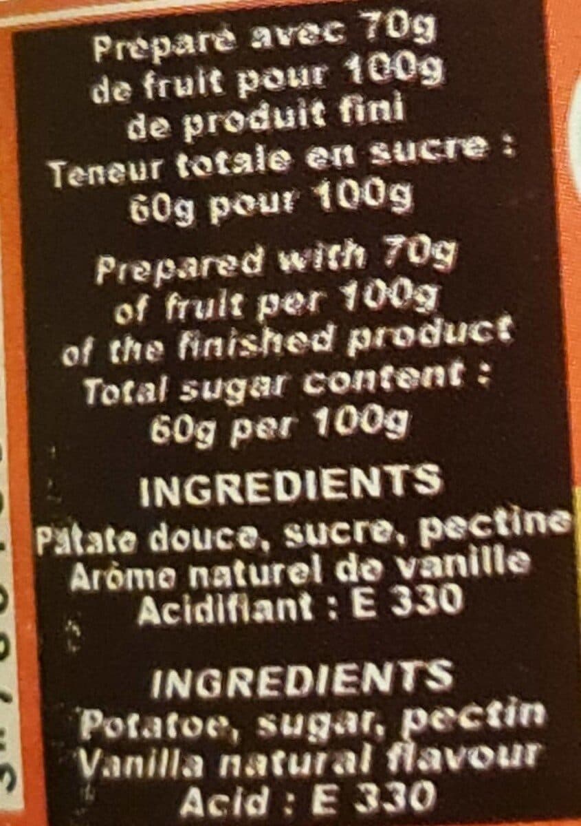 Codal Confirure de patate douce a la vanille packshot