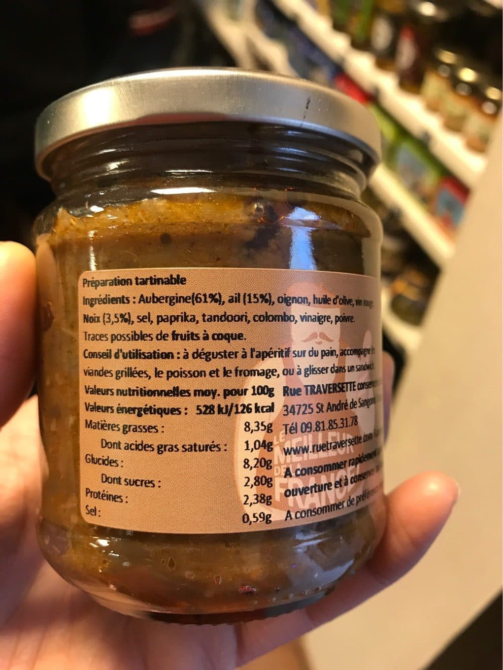 Rue Traversette Tartine Aubergine ail noix packshot