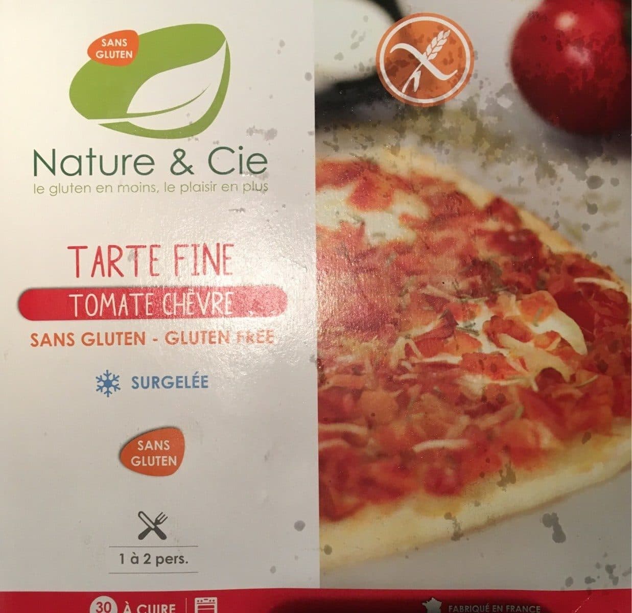 Nature & Cie Tarte Fine Surgelée Tomate et Chèvre Sans Gluten packshot