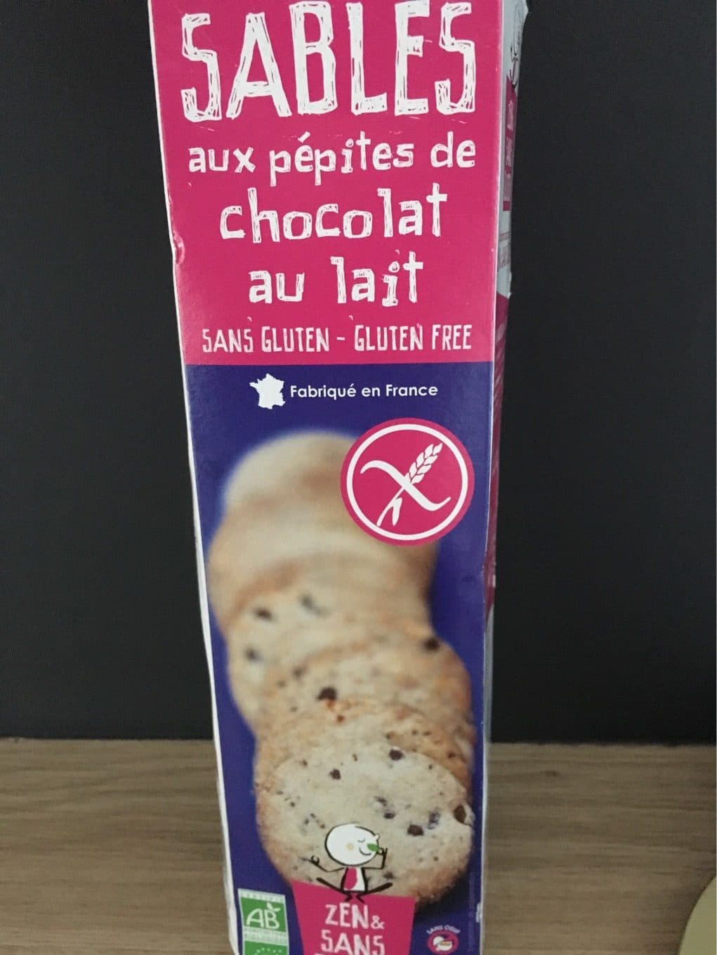 Zen & Sans Gluten Sablés aux pepites de chocolat au lait sans gluten packshot