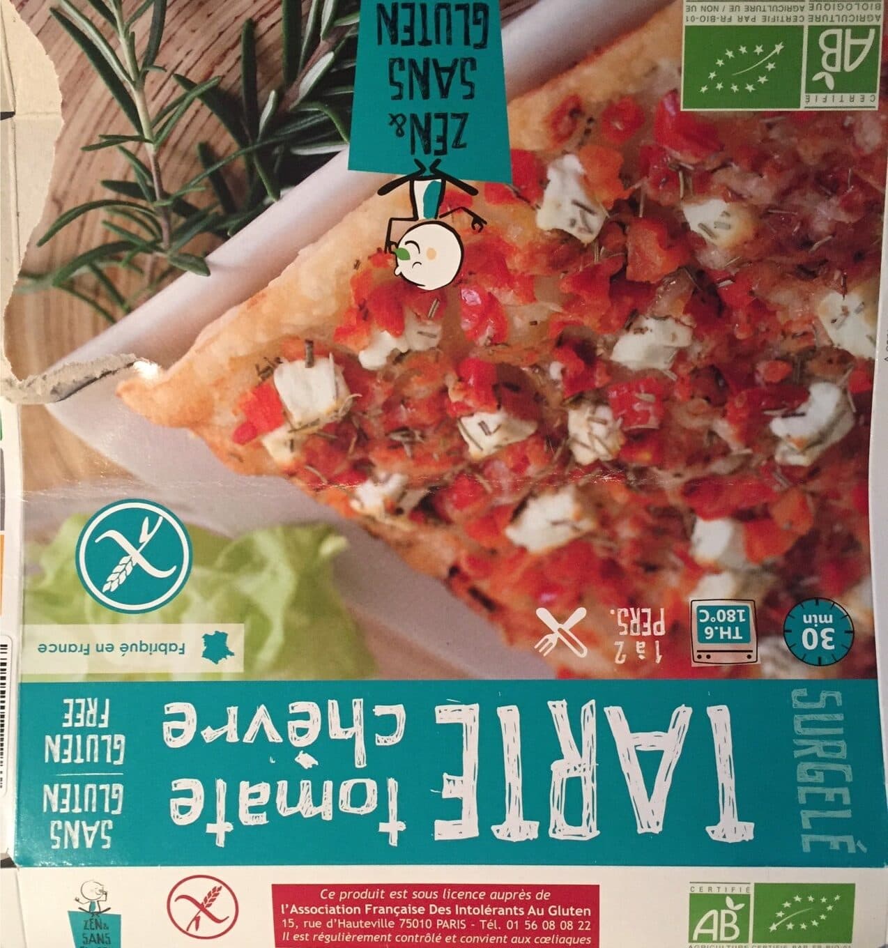 zen et sans gluten Tarte fine tomate et chèvre Bio packshot