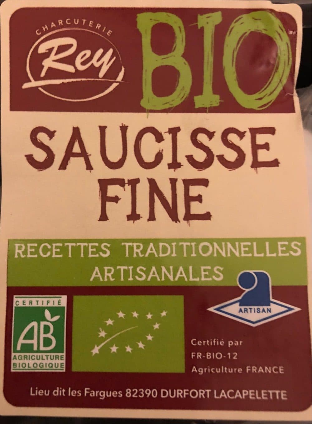 Charcuterie Rey Saucisse fine packshot