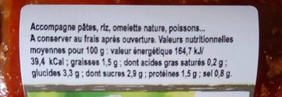 Les délices du maraicher Sauce tomate aux des de courgettes packshot