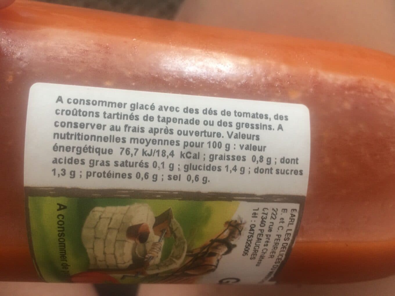Les délices du Maraîcher Gaspacho packshot