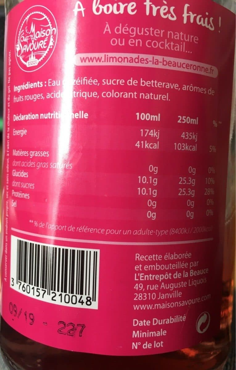 Open Food Facts Grenadine LA BEAUCERONNE packshot