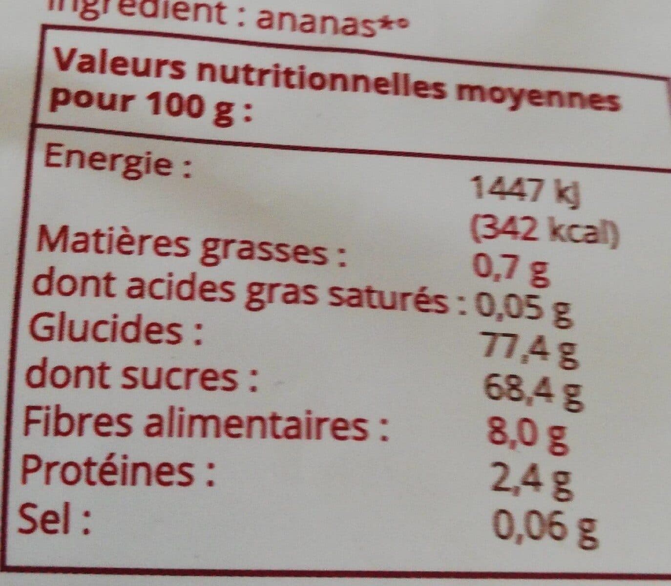 Direct Producteurs Fruits secs Ananas Rondelles packshot
