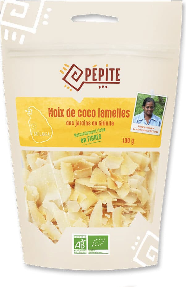 Direct Producteurs Fruits Secs Lamelles de noix de coco du Sri Lanka packshot