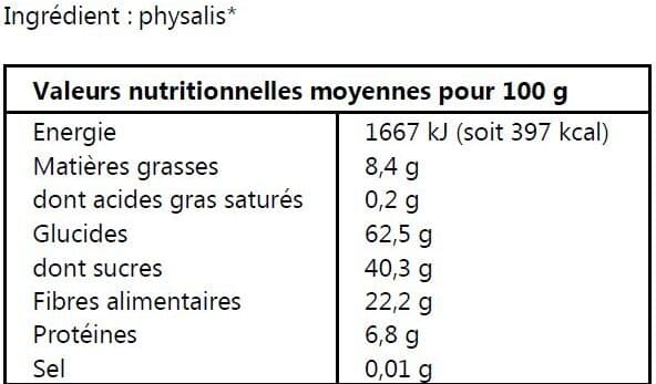 Direct Producteurs Fruits Secs Baies des Incas séchées / Physalis séchées packshot