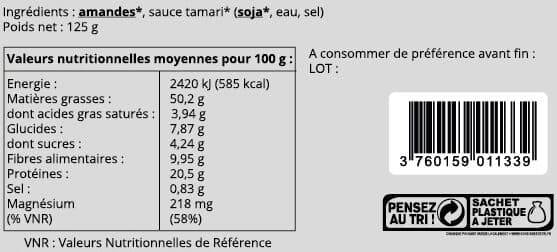 Direct Producteurs Fruits Secs Amandes Au Tamari d'Espagne packshot