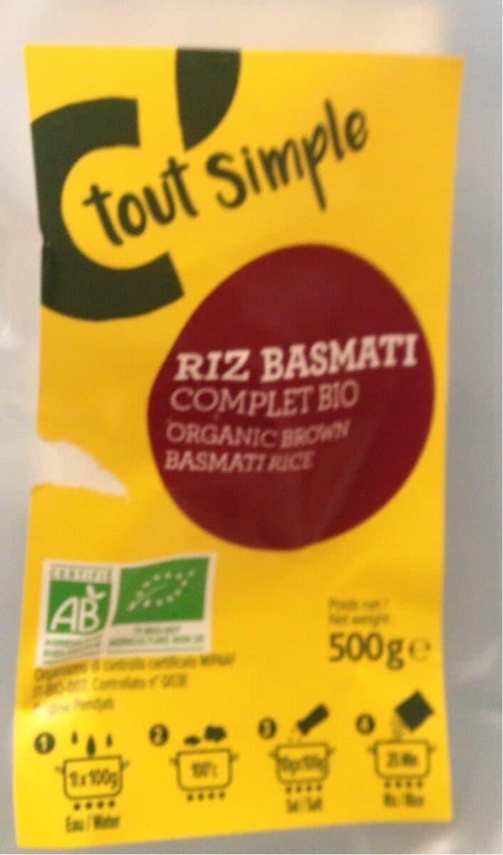 C Tout Simple Riz basmati complet bio packshot