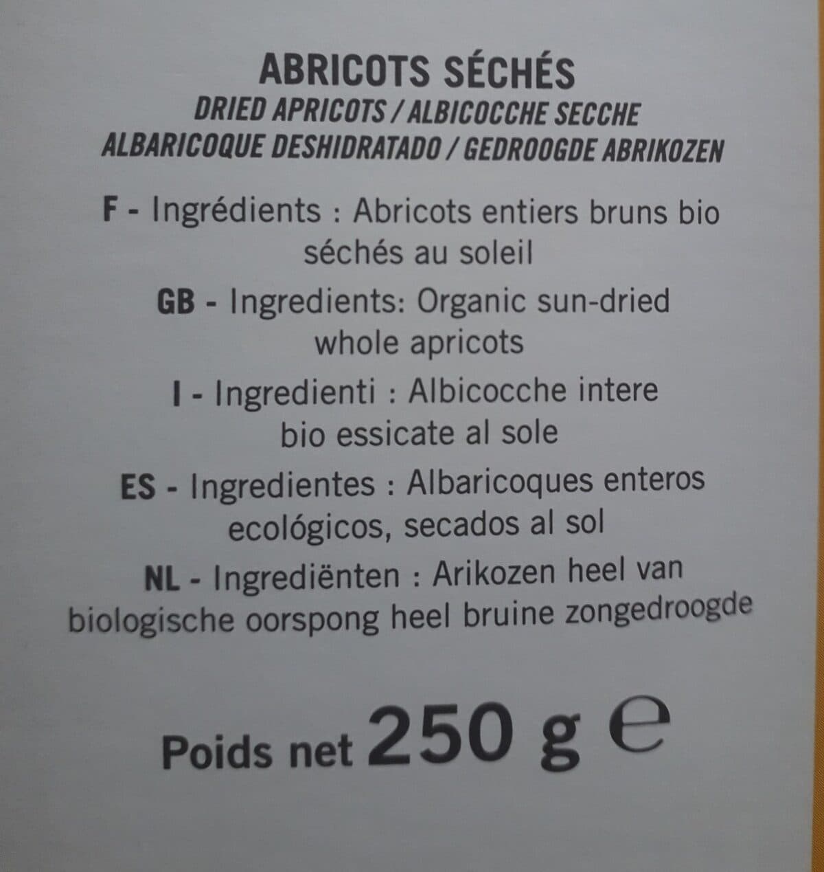 Open Food Facts Abricots Séchés packshot