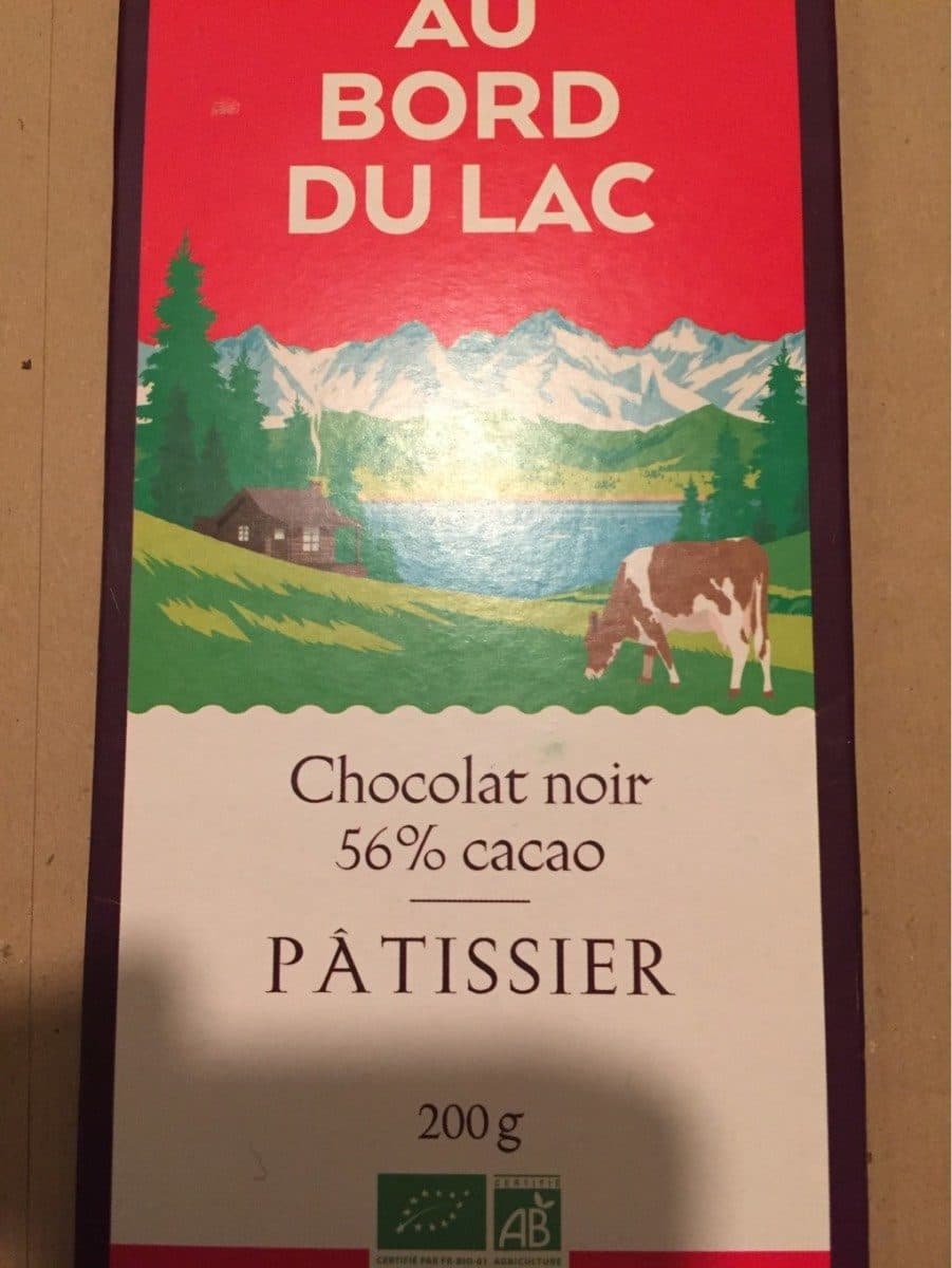 Au Bord du Lac Chocolat noir 56% cacao PÂTISSIER 200G packshot