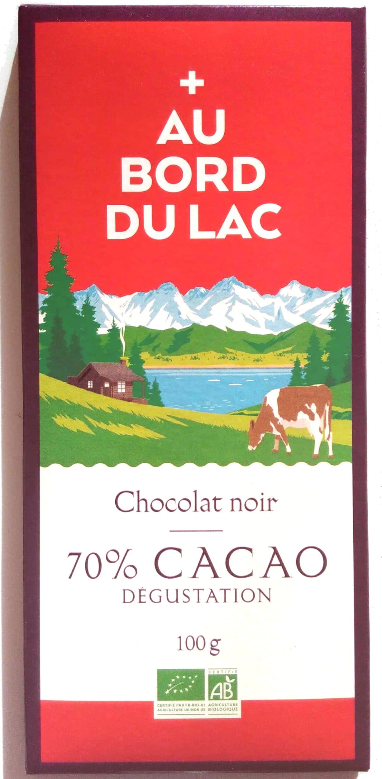 Au Bord Du Lac Chocolat noir 70% cacao dégustation packshot