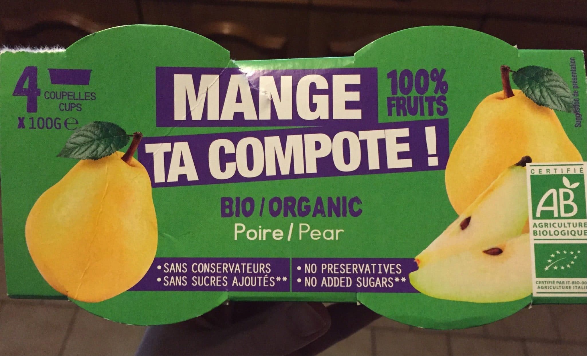 Mange Ta Compote ! Poire packshot