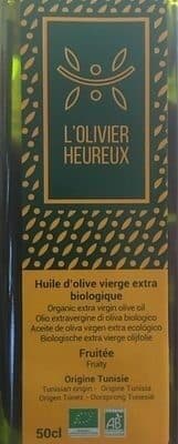 l’olivier heureux Huile d’olive vierge extra biologique packshot