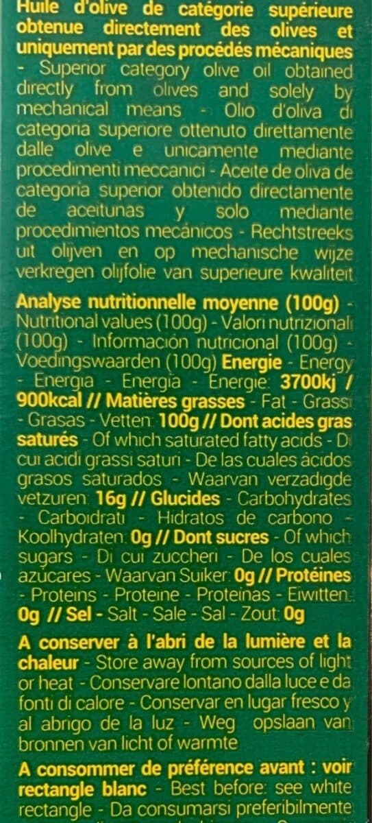 l’olivier heureux Huile d’olive vierge extra biologique packshot