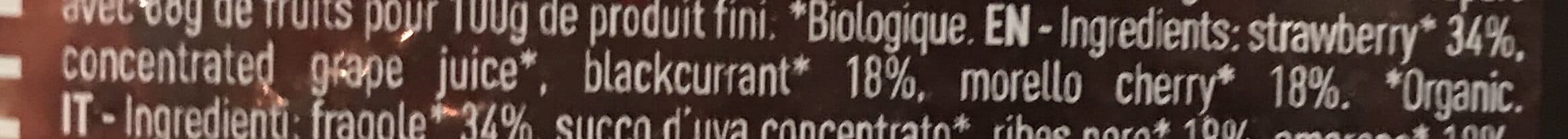 Total fruit Fraise cassis griotte Bio packshot