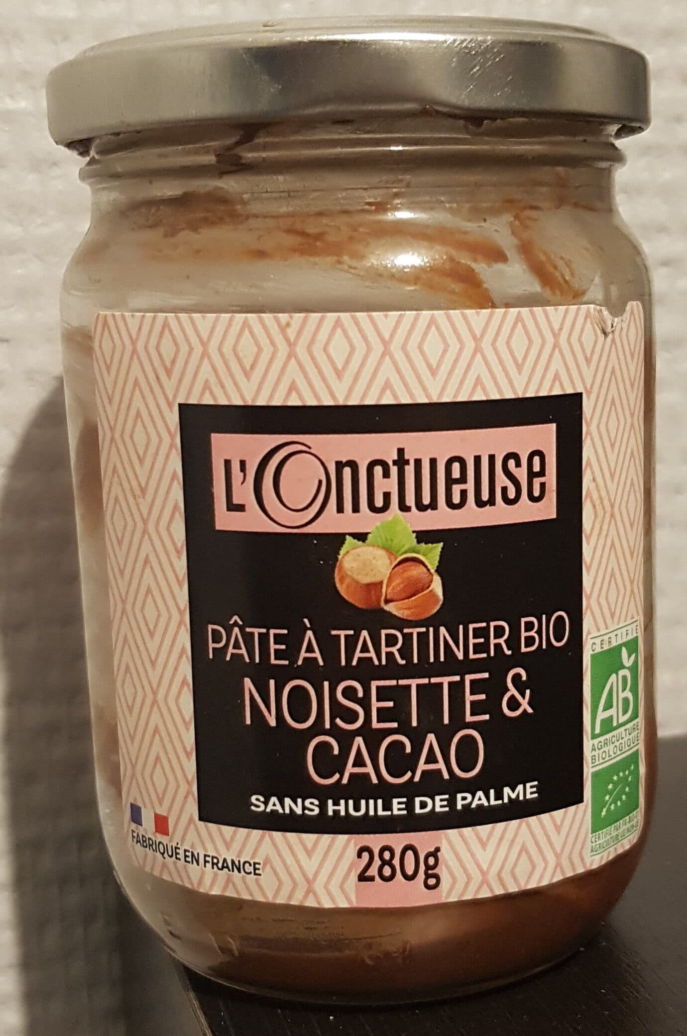 L'Onctueuse Pate à tartiner bio noisette & cacao packshot