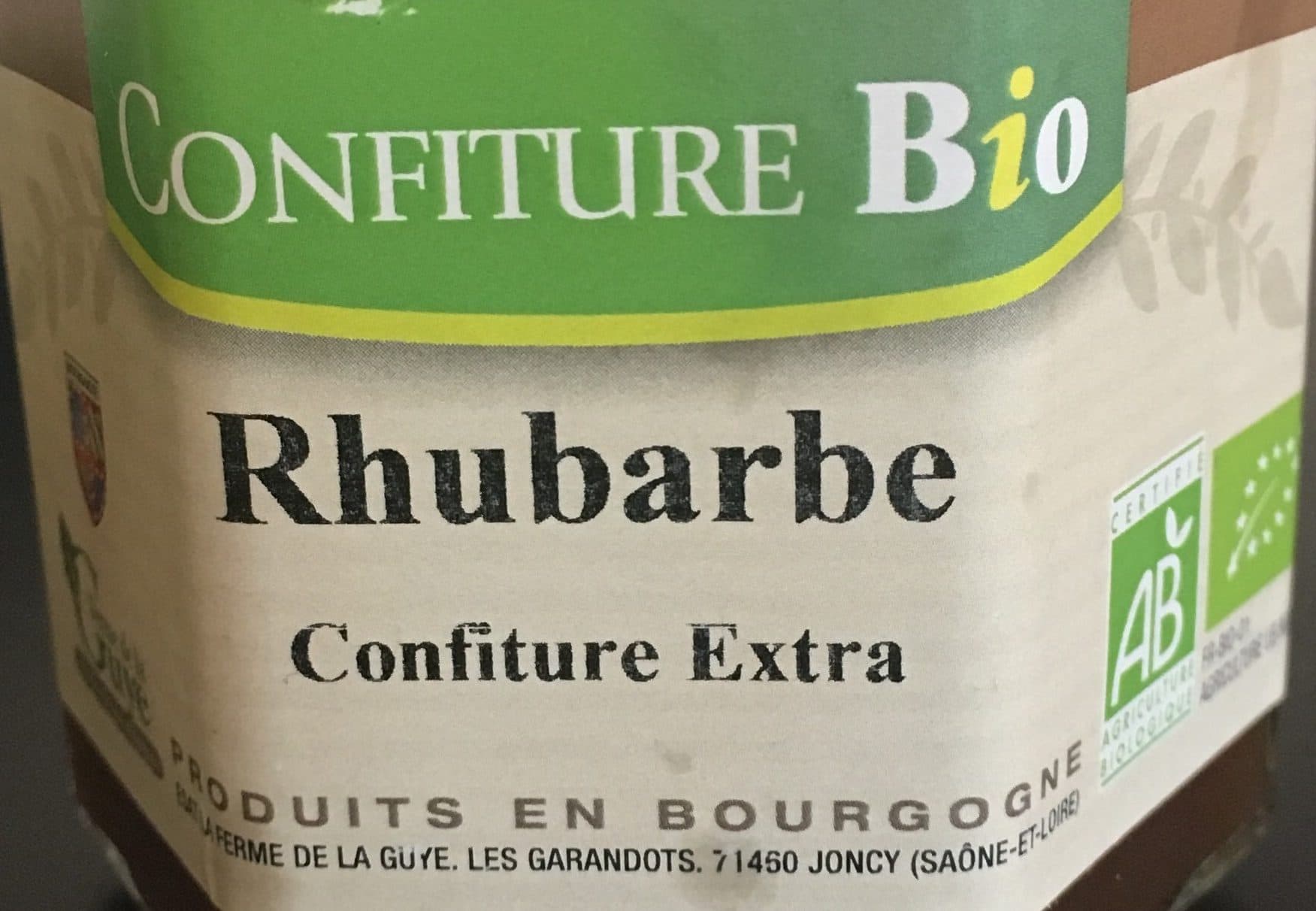 Ferme de la Guye Confiture Rhubarbe packshot