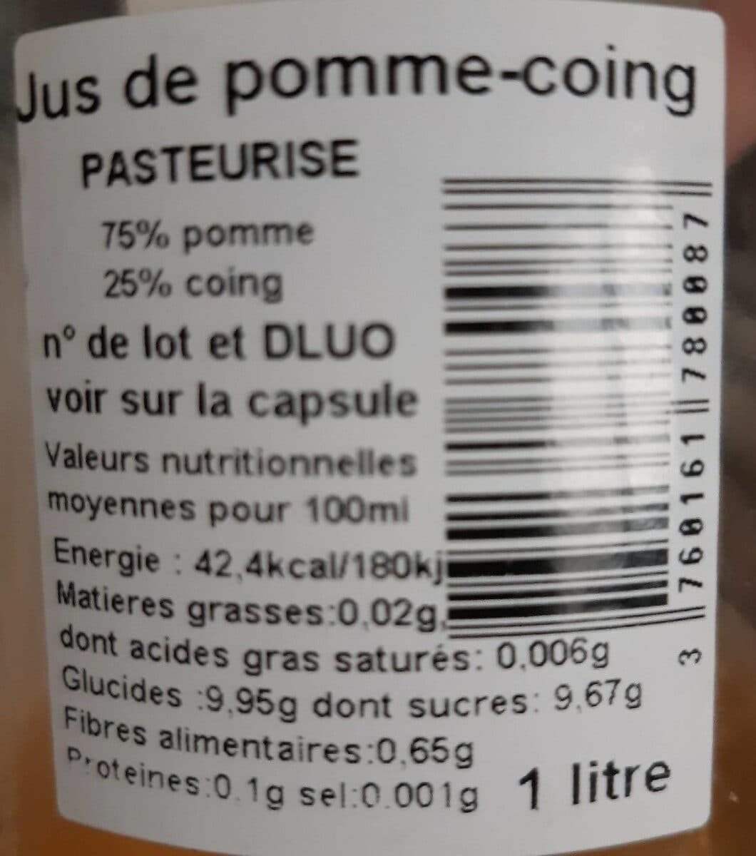 Open Food Facts Jus de pomme-coing packshot