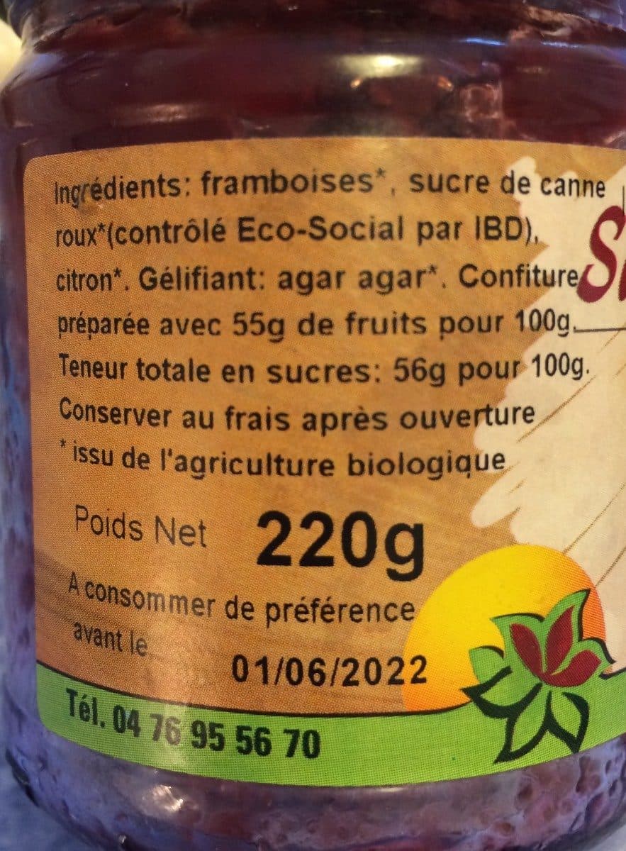 Open Food Facts Confiture de framboises packshot