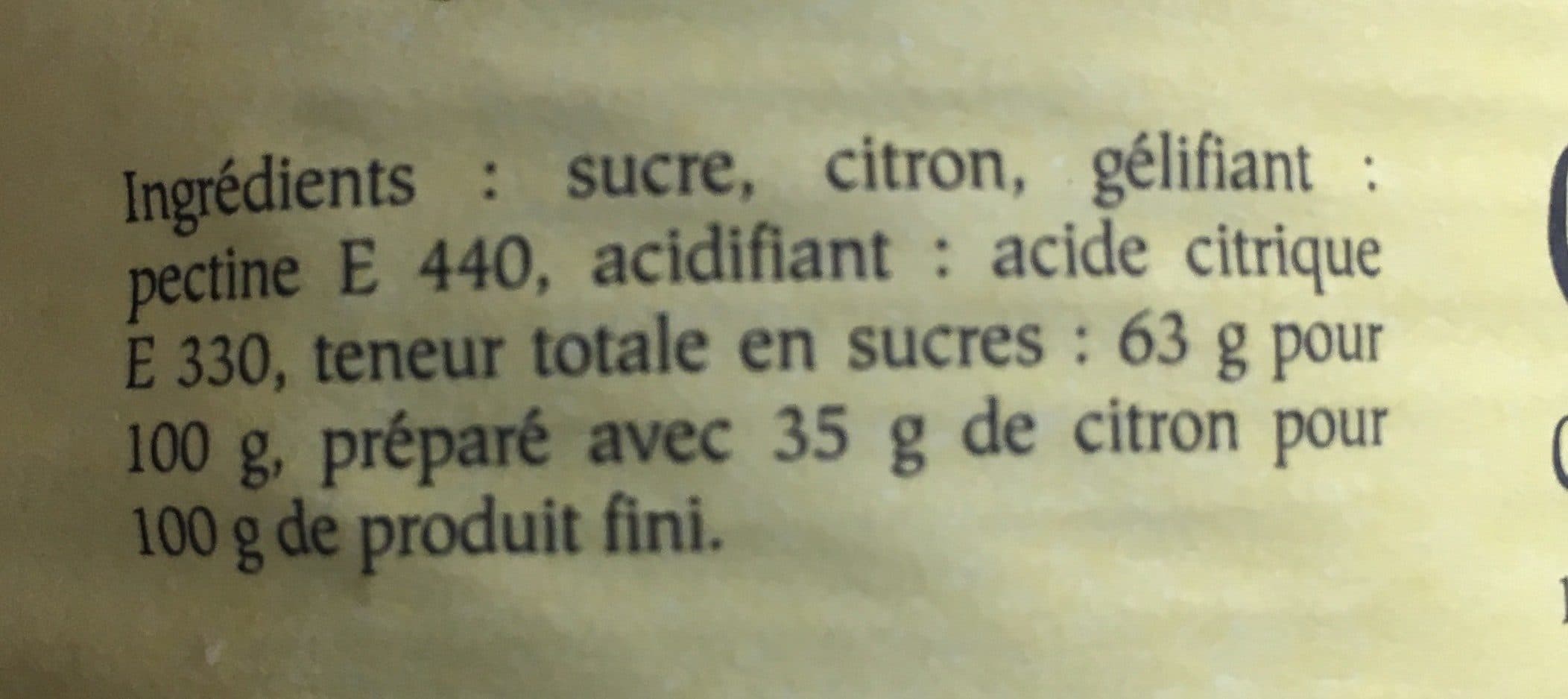 Open Food Facts Confiture de citron packshot