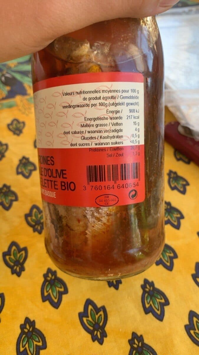 Jean de luz Sardines à L'huile D'olive Et Au Piment D'espelette packshot
