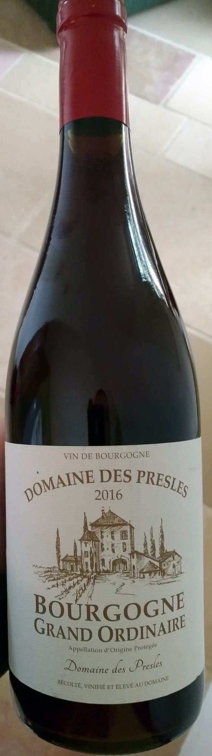 Domaine des Presles Bourgogne Grand Ordinaire 2016 packshot
