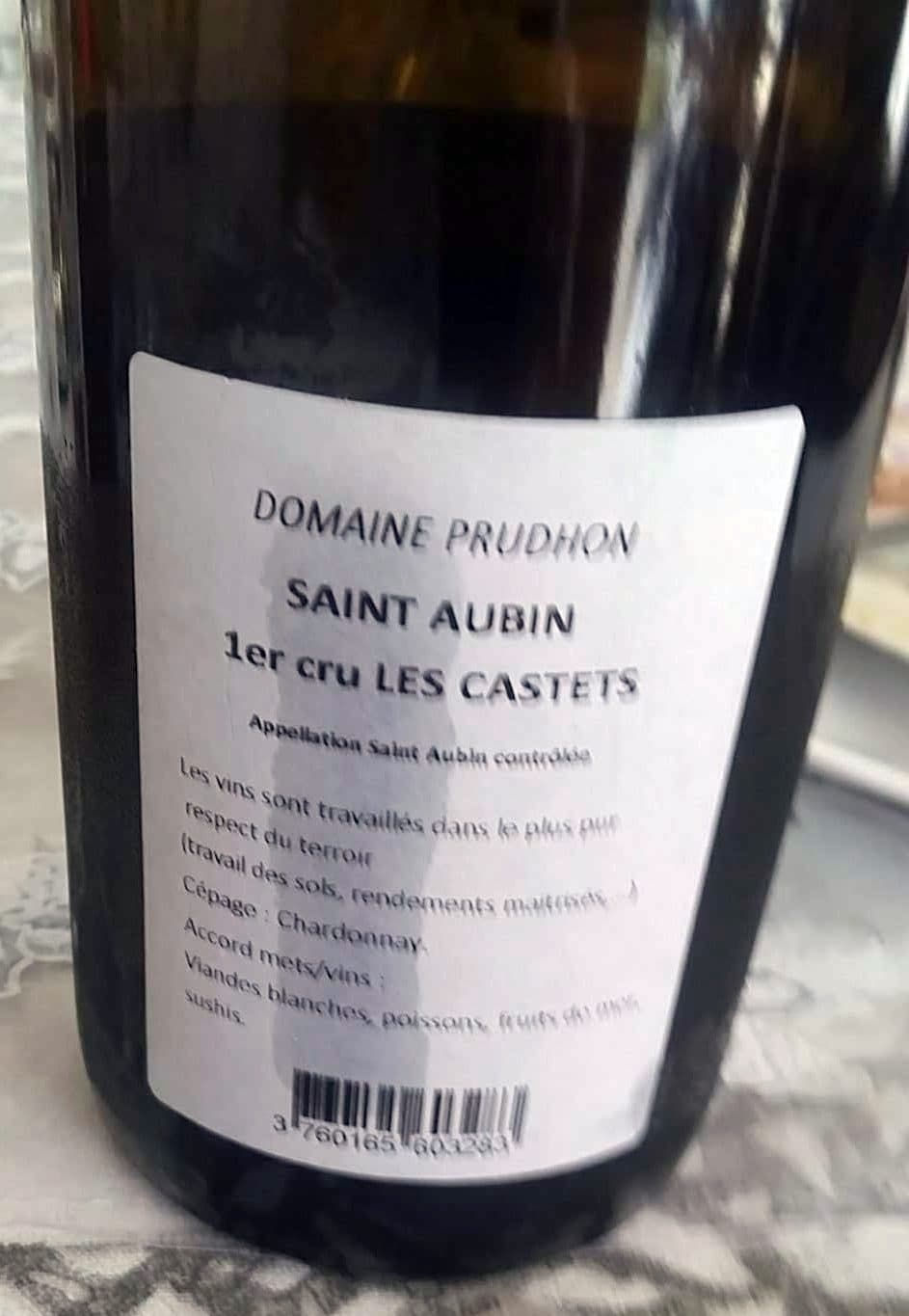 Domaine Prudhon Saint Aubin 1er cru Les Castets packshot