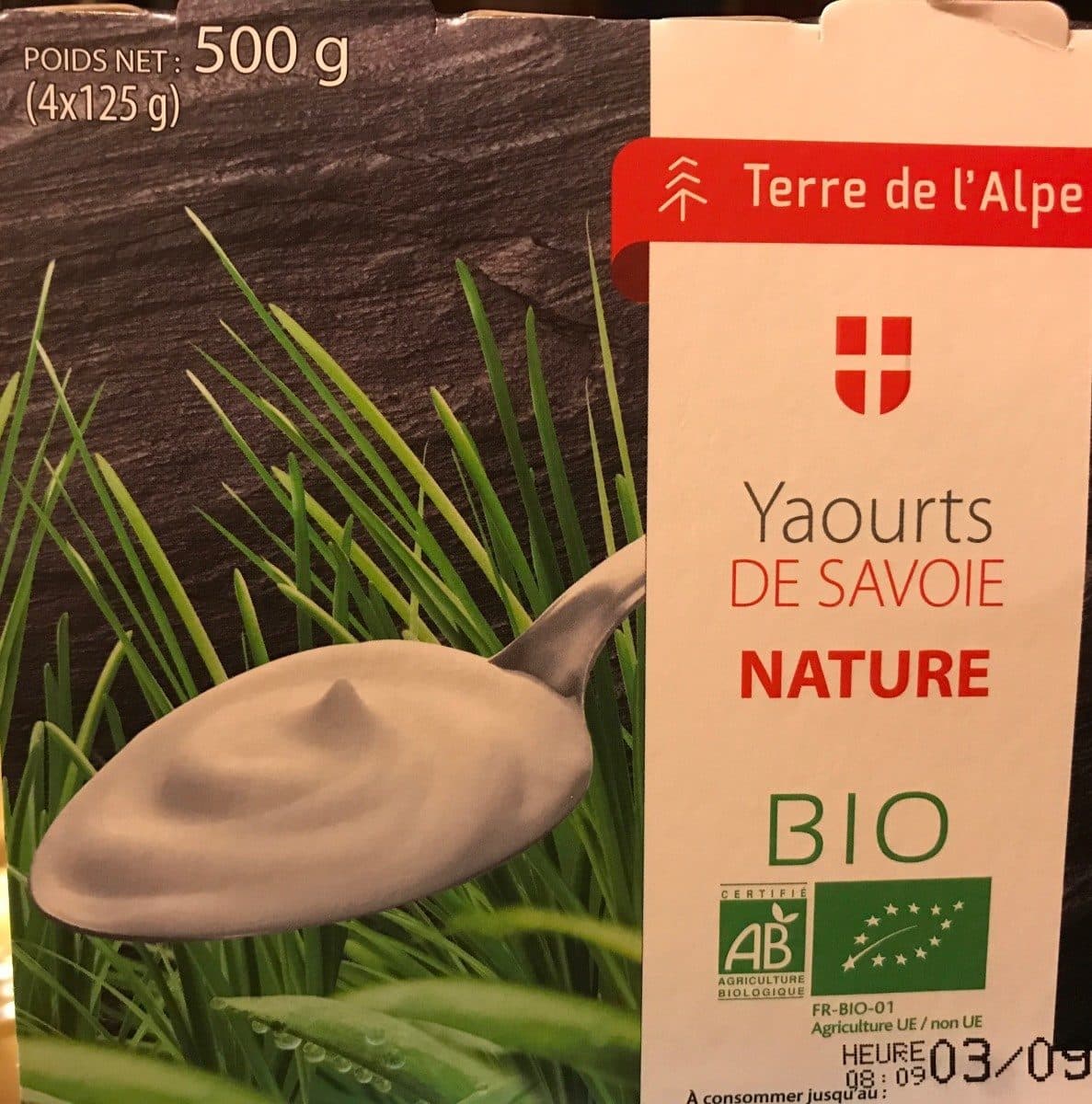Terre de l'Alpe Yaourts de Savoie nature bio packshot