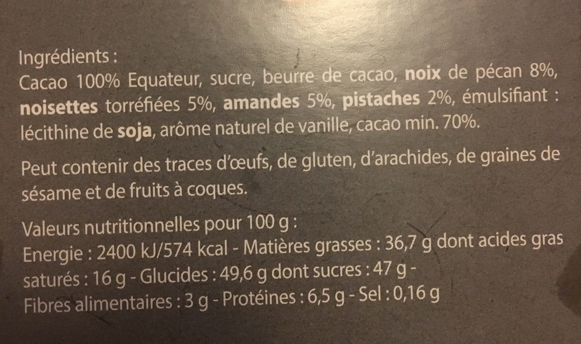 Terre de l'Alpe Chocolat noir 70% mendiant packshot