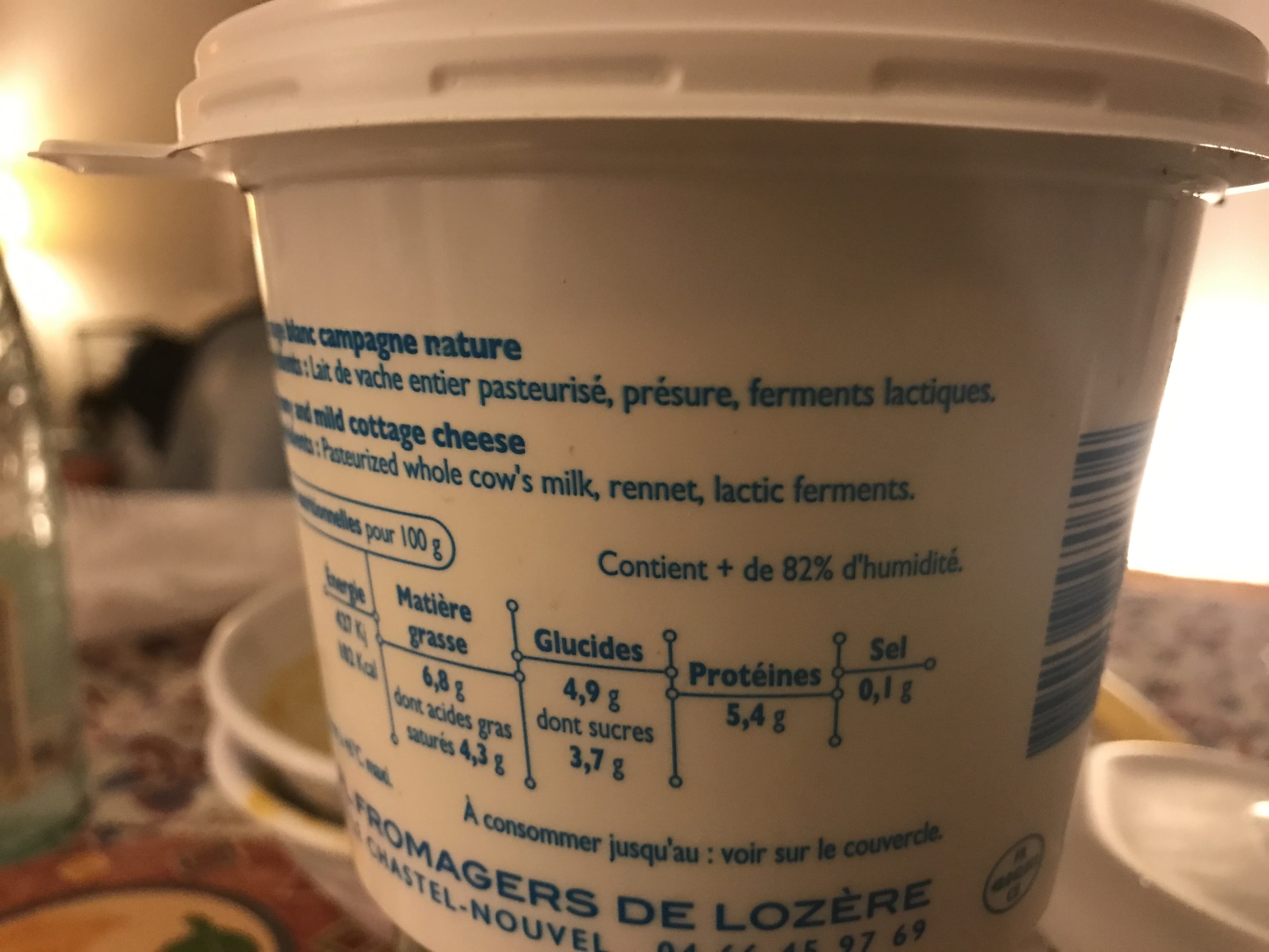 Fromagers de Lozère Fromage blanc de campagne Duo Lozere, pot de 1 x packshot