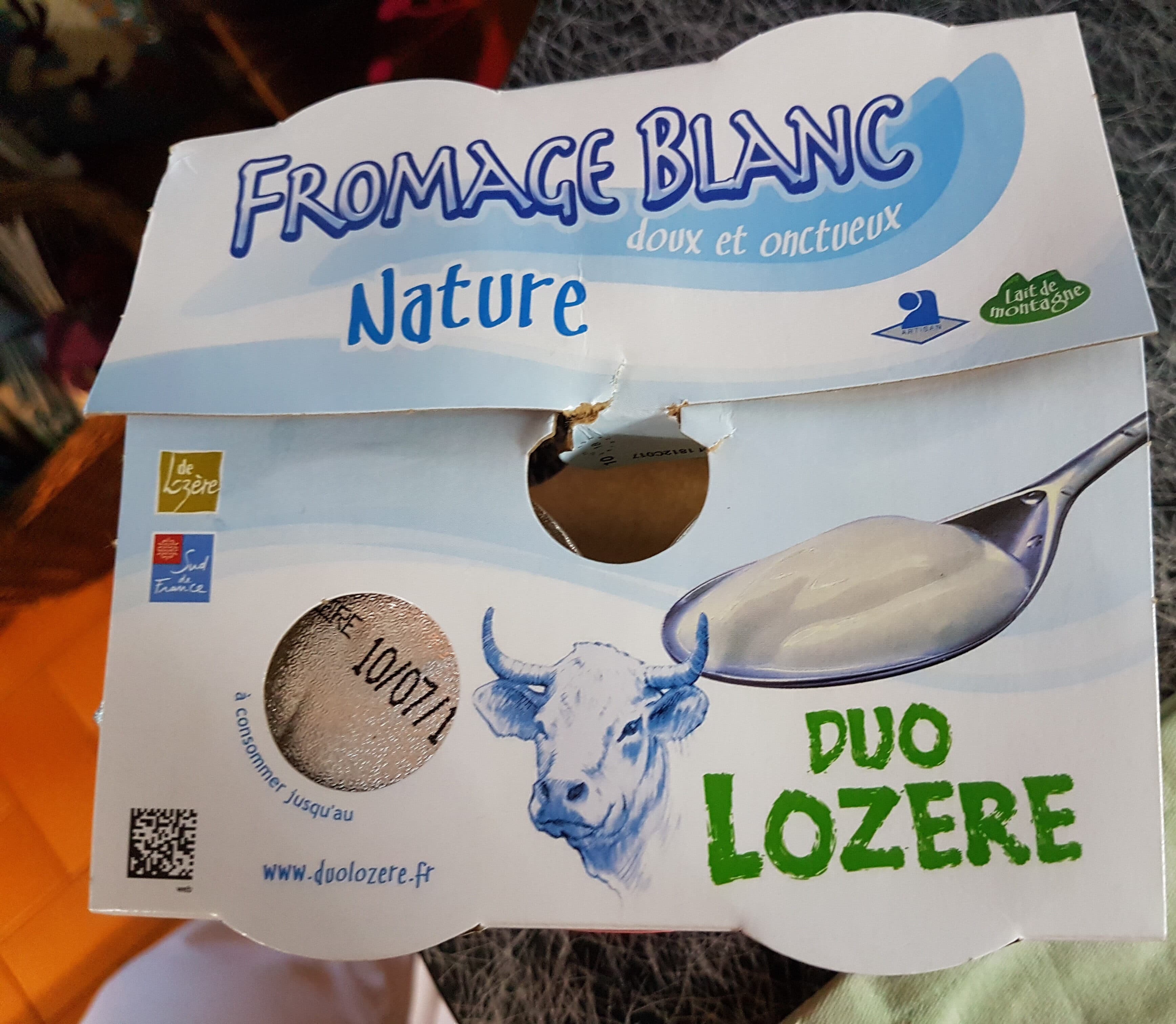 Duo Lozere Fromage blanc doux et onctueux DUO LOZERE, 8,2%MG packshot