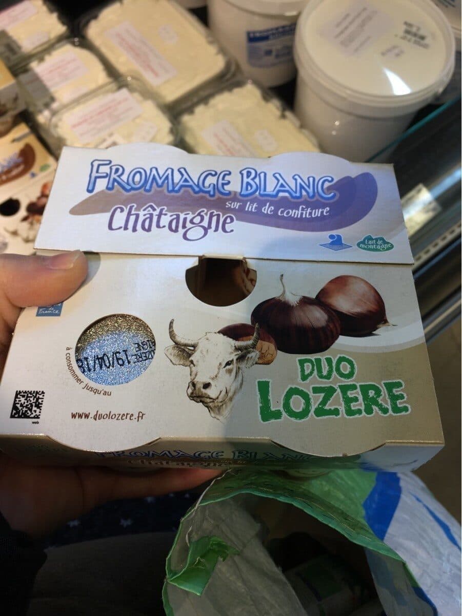 Duo Lozère Fromage blanc sur lit de confiture châtaigne packshot