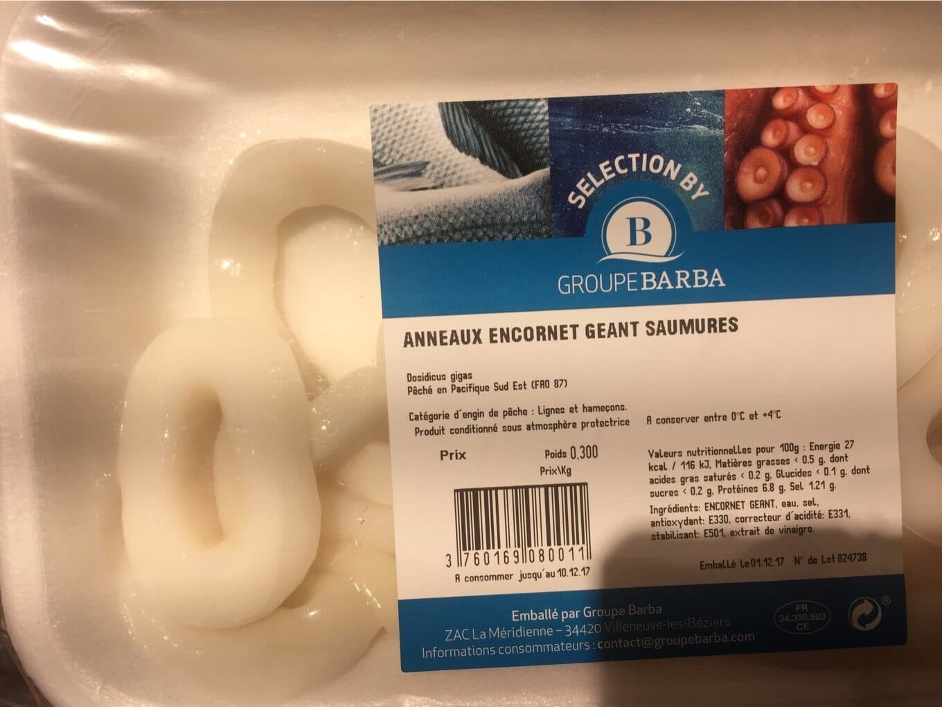 Groupe Barba Anneaux encornet geant saumures packshot