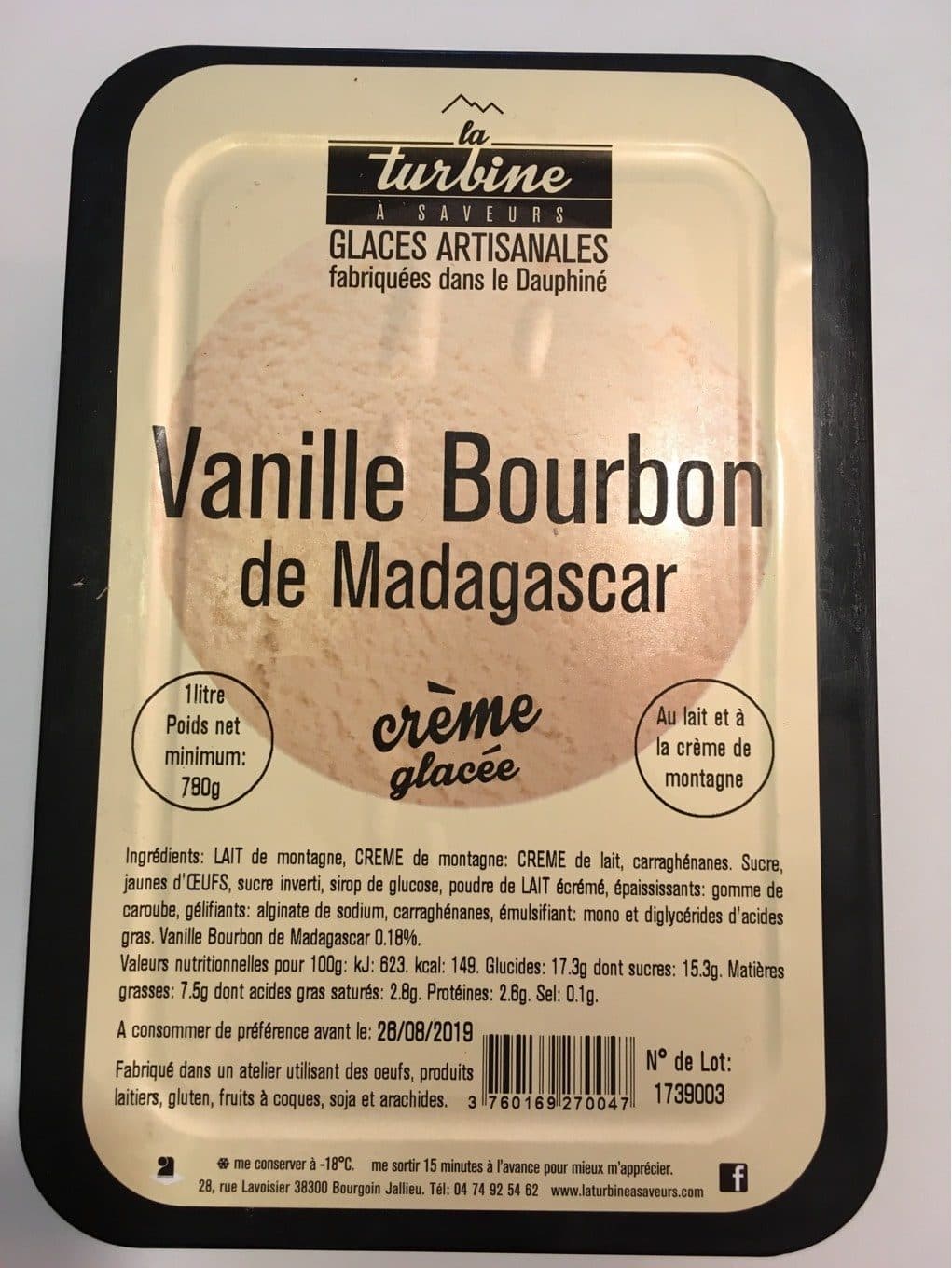 Turbine a Saveurs Glace Vanille de Madagascar 1 L packshot