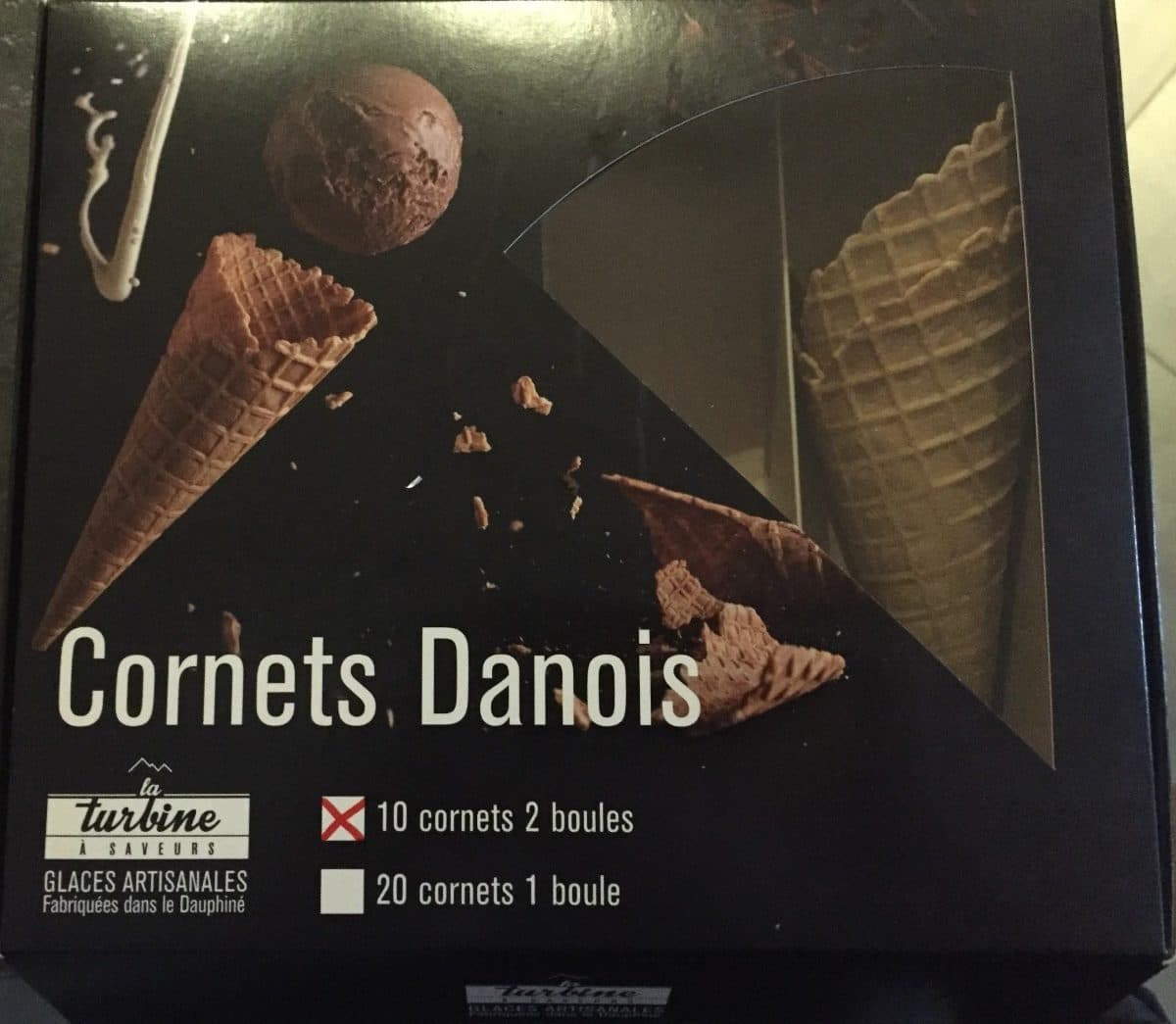 La Turbine à Saveurs Cornet Danois - 10 Cornets 2 boules packshot